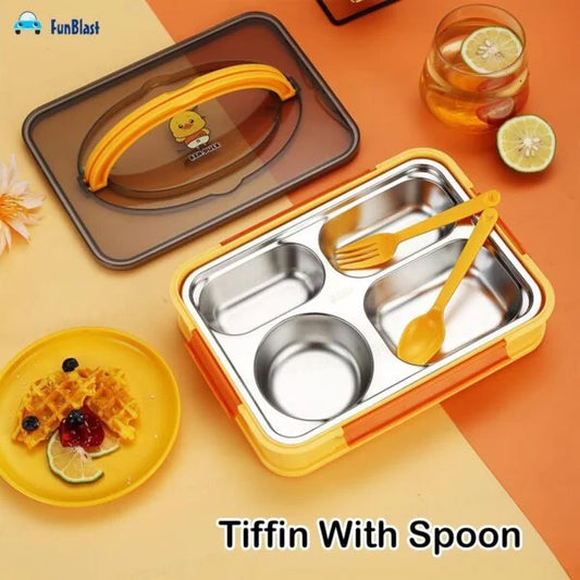 10654 Stainless Steel Lunch Box for Kids, Tiffin Box, Tiffin Box with Spoon, Lunch Boxes for Kids, Lunch Boxes for Office
