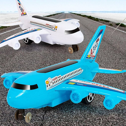 CR-98  A380 RC Airplane – 27MHz Radio Controlled Aircraft Toy for Kids | Realistic Blue Jet Model Plane with Remote Control