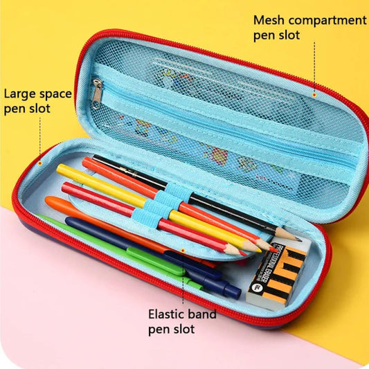 20744 3D Super Hero Pen Pencil Case 1Pc with Large Capacity,Trendy Geometry Pencils Box for Kids {Random Design}