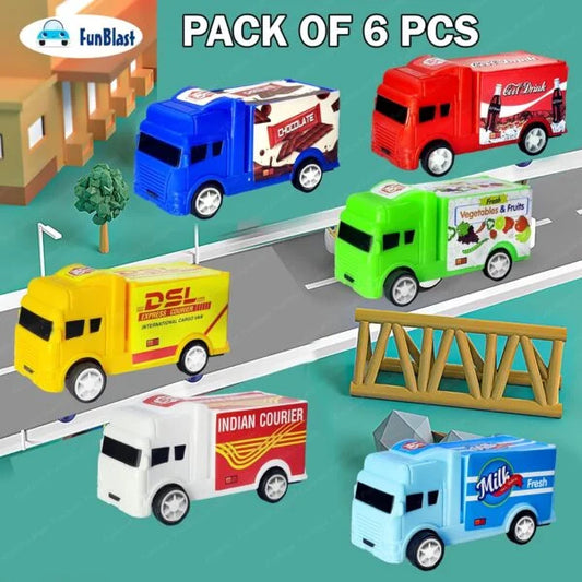 LM-627 “Set of 6 Pcs “Pull Push Van Toys, Vehicle Toys for Kids
