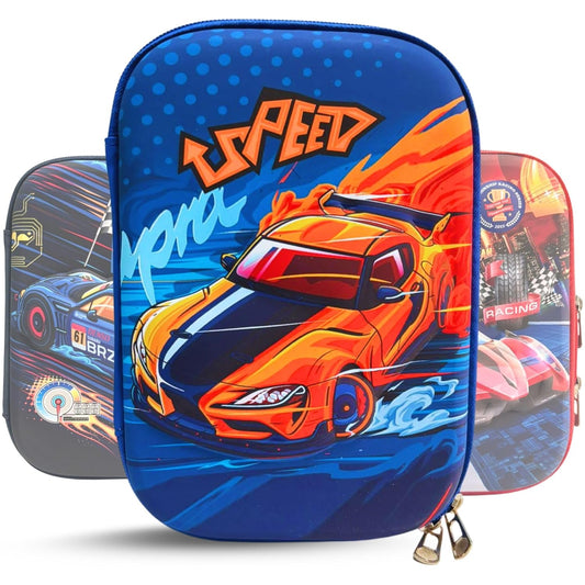 5976 Stylish Racing Car Printed Pen Pencil Pouches for Kids 3+|1PCs Random Case for Boys & Girls Stationary Item Organizer Multi-Purpose Travel, Cosmetic Pouch Birthday Gift for Children