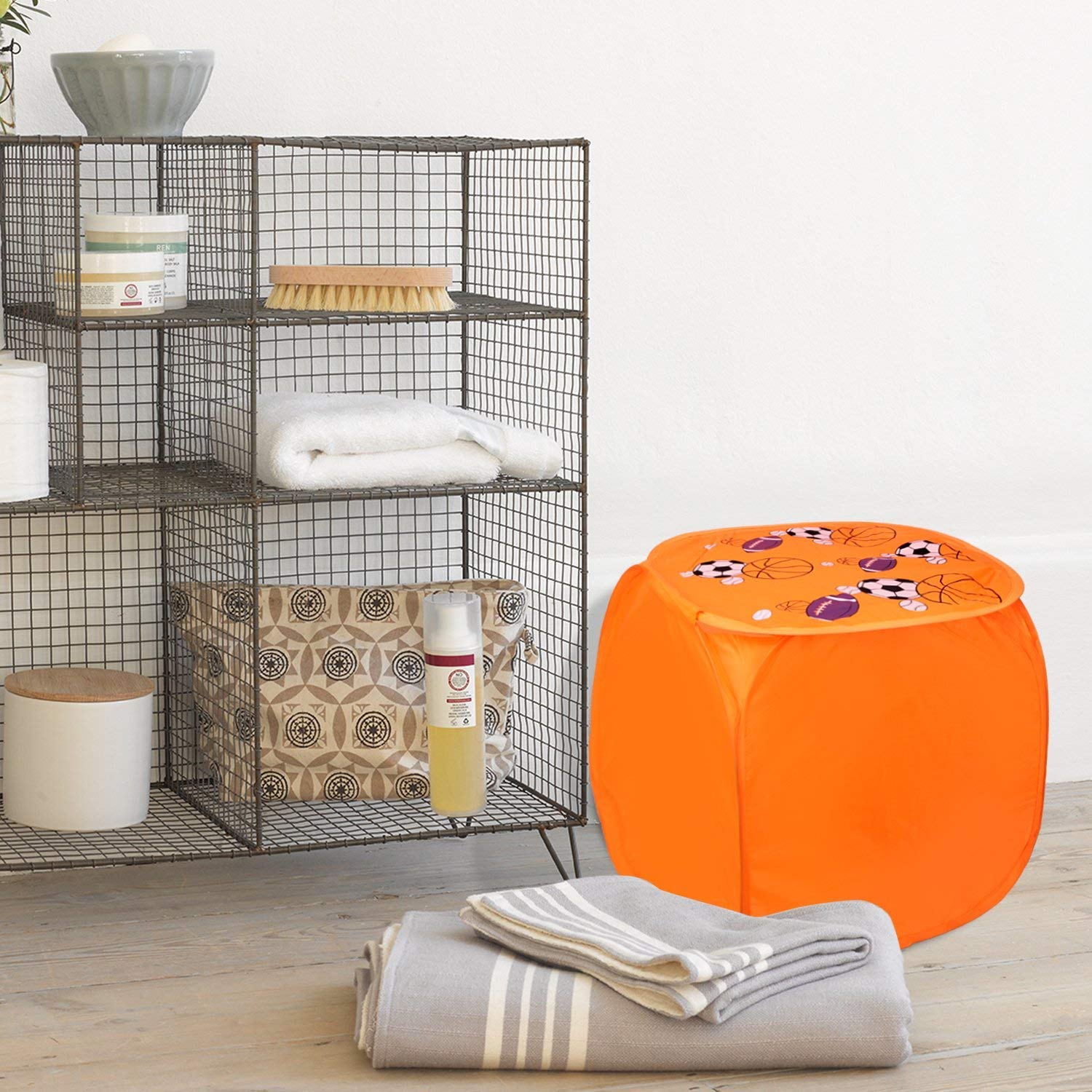 20562 Cartoon Print Foldable Laundry Organizer, Laundry Basket, Toys Organiser (Multicolor)