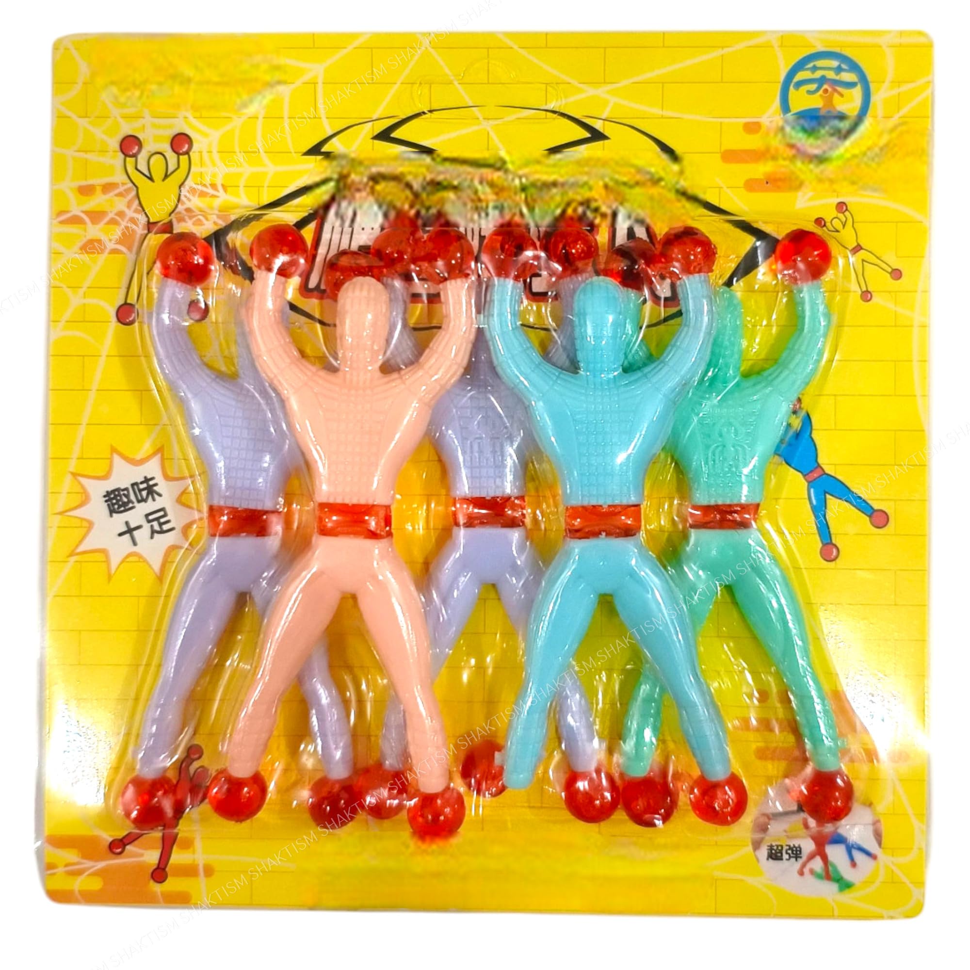 20493- 5 Pcs Sticky Wall Climbing Spiderman Rolling Men Tricky Toys for Party Favor Kids