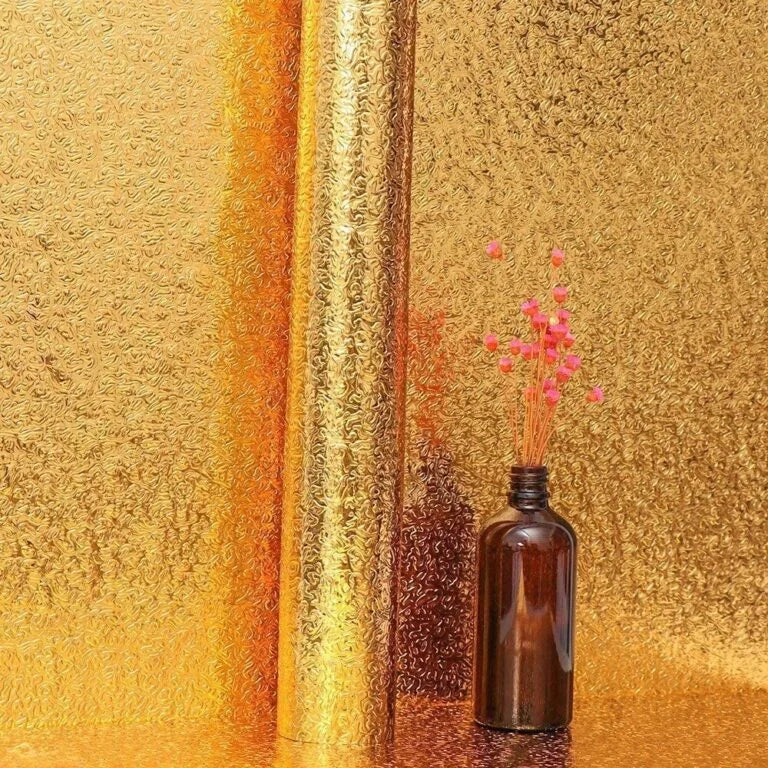 2588 Golden Curly Kitchen Shelf Adhesive Sheets, Kitchen Stickers for Wall, Waterproof Wallpaper