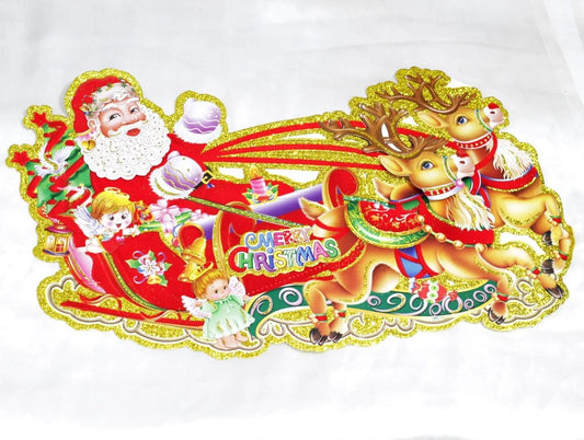 8070 – 3d Merry Christmas Glitter Santa 30 cm
