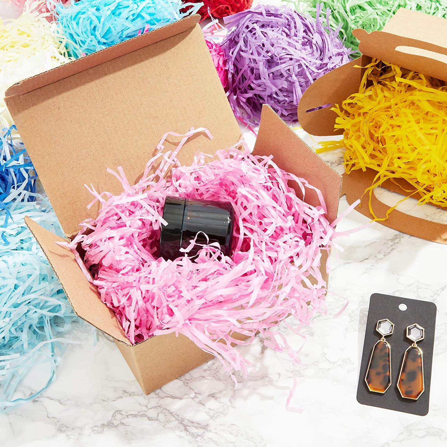 20318 Shredded Paper For Packing | Paper Shreds for Gift Packing 1kg| Red | For DIY Crafts, Gift Wrapping, Easter Basket, Christmas, New Year, Birthday Decoration {Multicolor}