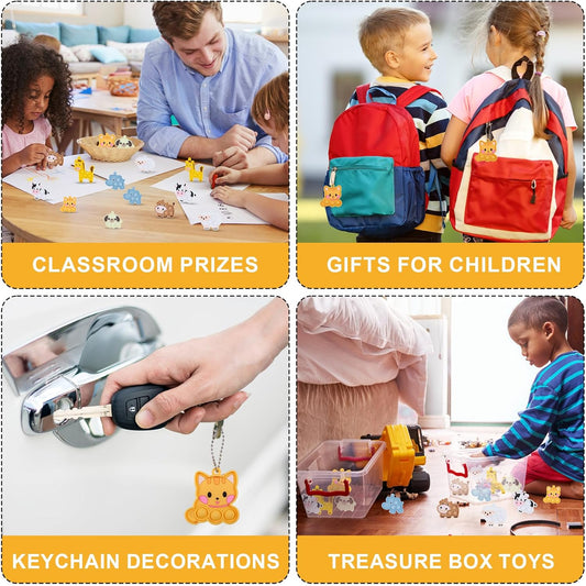 20821  Animal Pop Fidget Toys Party Favors, Silicone Animal Fidget Sensory Toys Soft Keychain Bubble Popping Toy {Random Design}