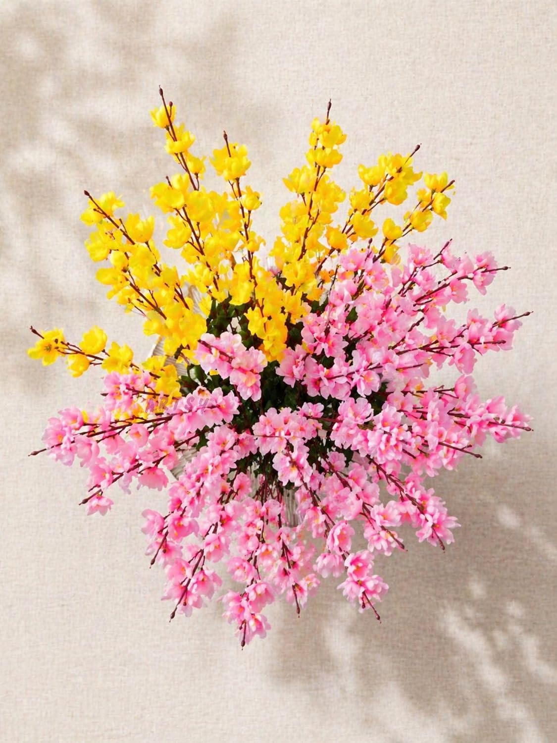 21088 Artificial Flowers Cherry Blossom Flower Bunch (Muticolor)