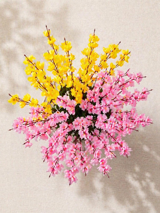 21088 Artificial Flowers Cherry Blossom Flower Bunch (Muticolor)