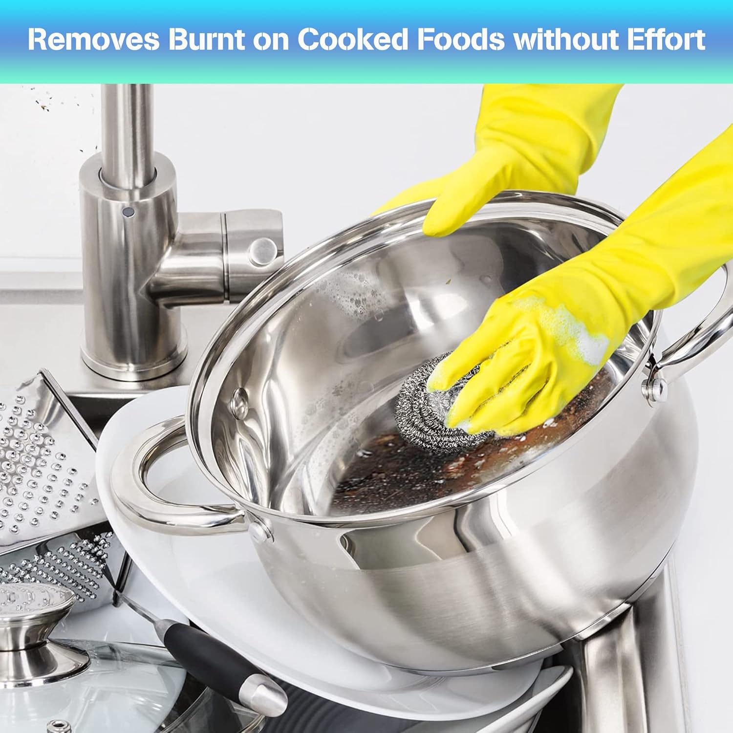 20525 {pack of 12} Stainless Steel Wool Cleaning Scourer