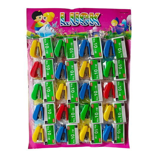 10784 Mini Stapler Set Sheet Pack of 20 | No.10 Staplers with Free Staple Pins | Colorful Small Staplers for Students, Office & Home Use