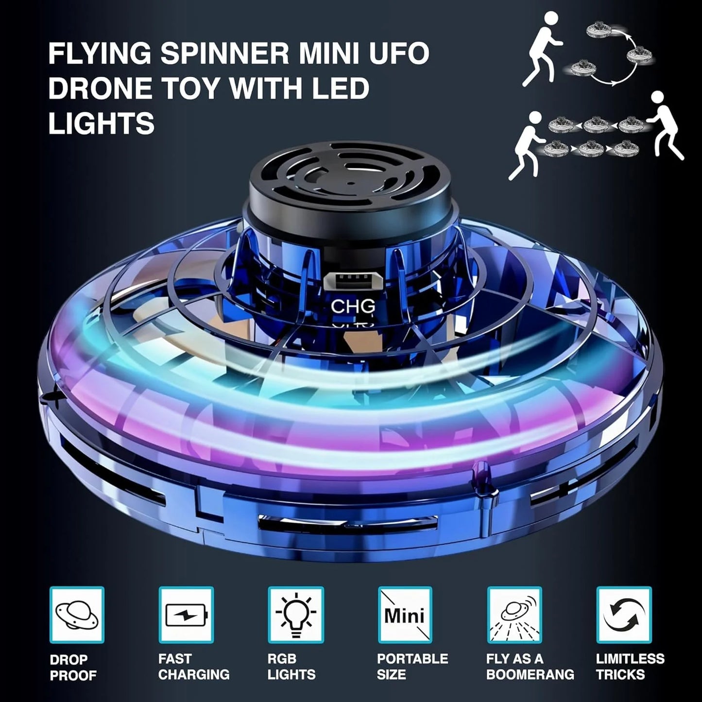 XC-998 Best Hand Spinner I Fingertip Upgrade Flight I Mini UFO Flying Spinner for Adults