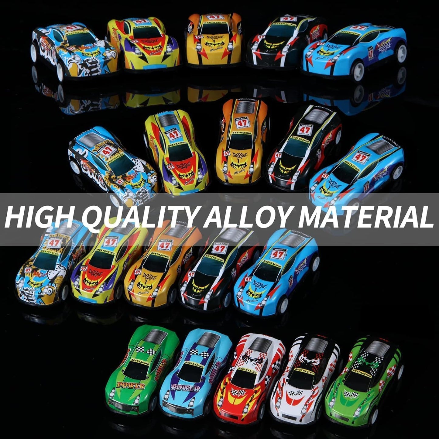 523-242  {24 PCS} Toy Cars Set for Kids | Die Cast Metal Mini Racing Cars with Storage Container Box | Pull Back Toy Vehicles for Boys & Girls