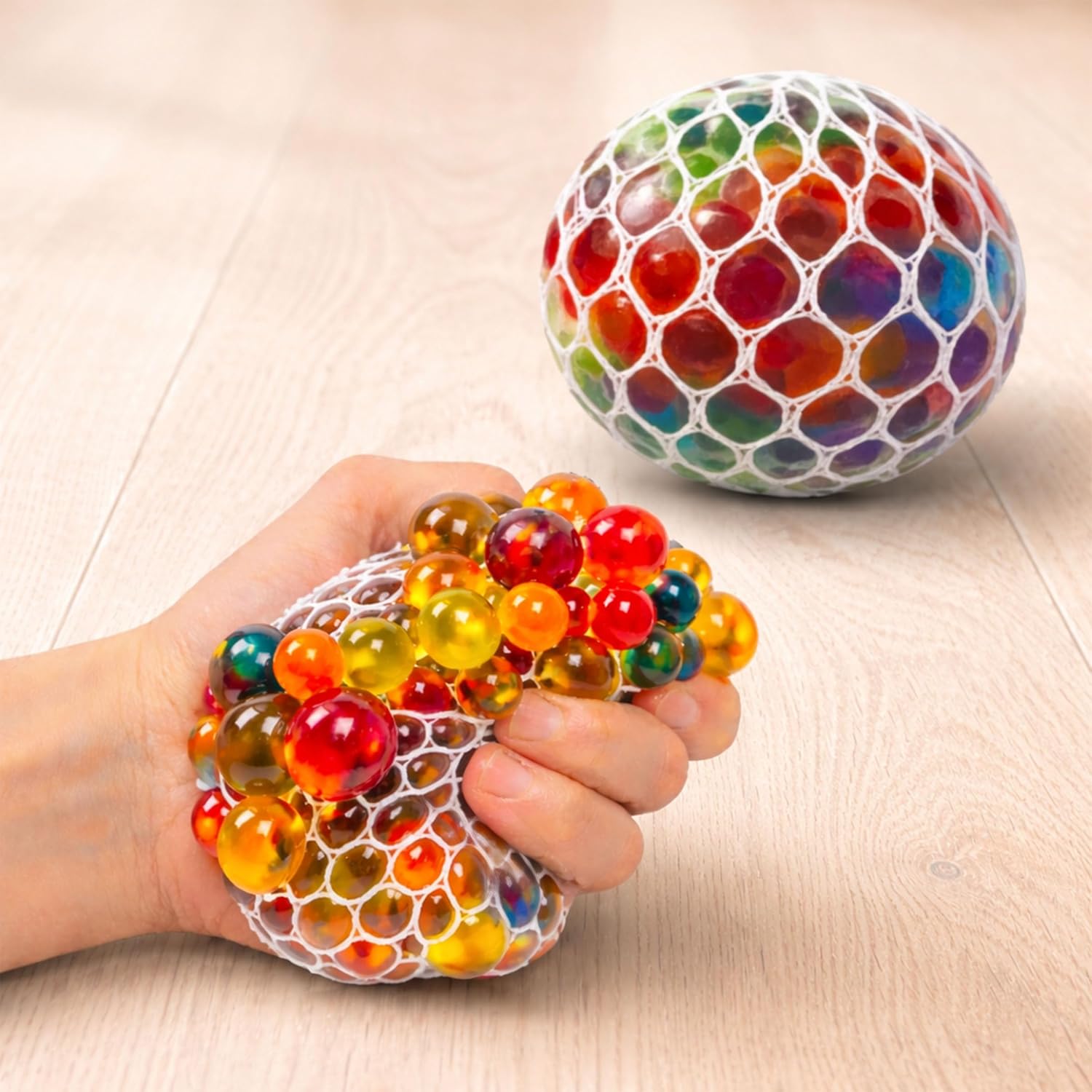 20876 Mesh Squishy Stress Ball for Kids - Squeeze Toy for Pressure Relief, Anti-Stress, Anti-Anxiety, Multicolor Magic Mesh Ball | Perfect Return Gift