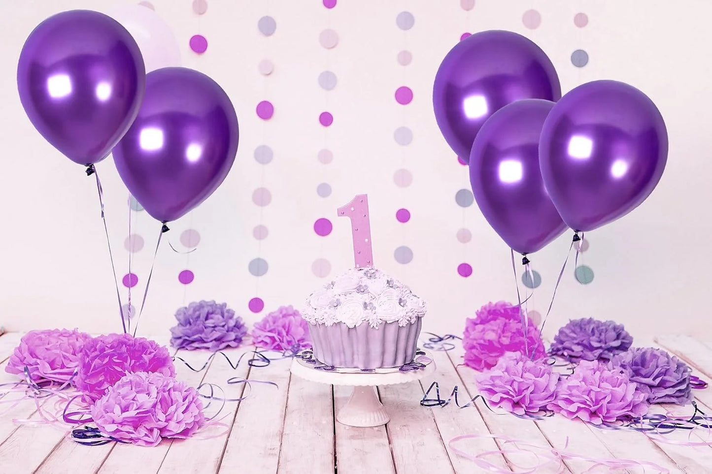 02034 (50 Pcs) Purple Metallic Balloons