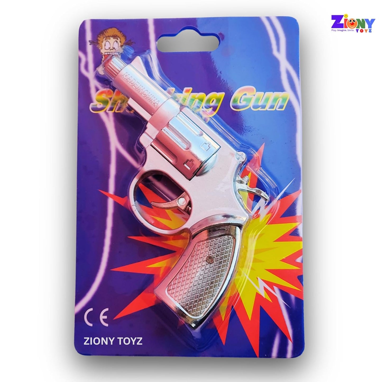 PX-112 2 in 1 Shock Prank Toy Gun with Laser Light, Electric Shock Joke Gag Toy, Realistic Portable Lightweight, for Friends and Family, Party Fun