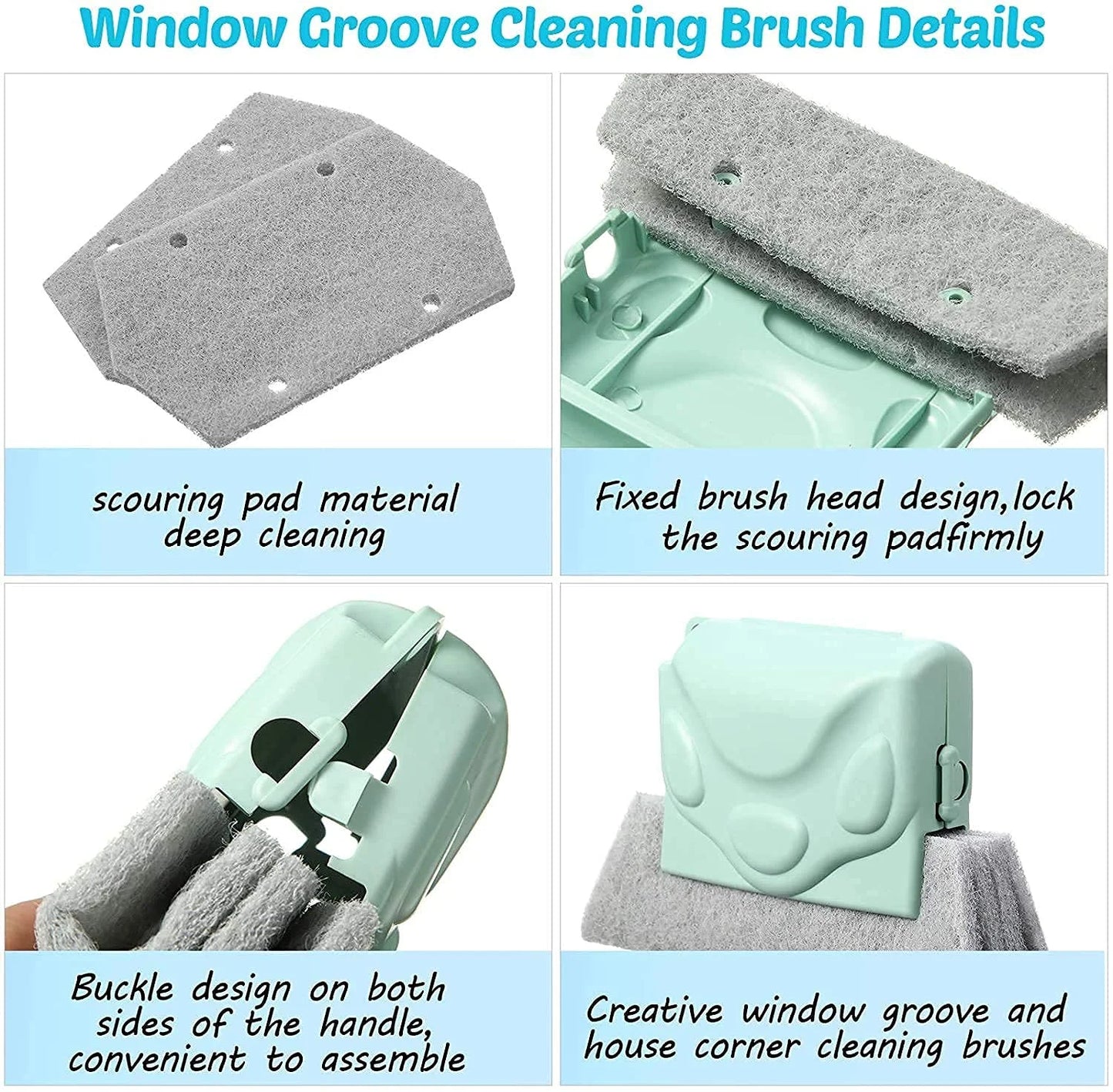 10656 Window Slot Track Groove Dust Cleaner Remover Brush Tool Magic Window Cleaning Brush