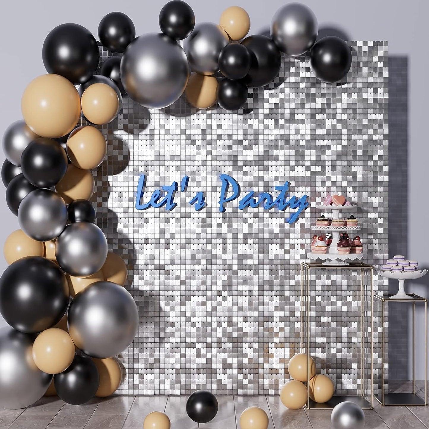 21087 Decoration Silver Shimmer Wall Panel Backdrop Decorations for Birthday Parties, Anniversary, Wedding, Marriage Party Dcor