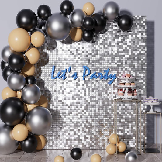 21087 Decoration Silver Shimmer Wall Panel Backdrop Decorations for Birthday Parties, Anniversary, Wedding, Marriage Party Dcor