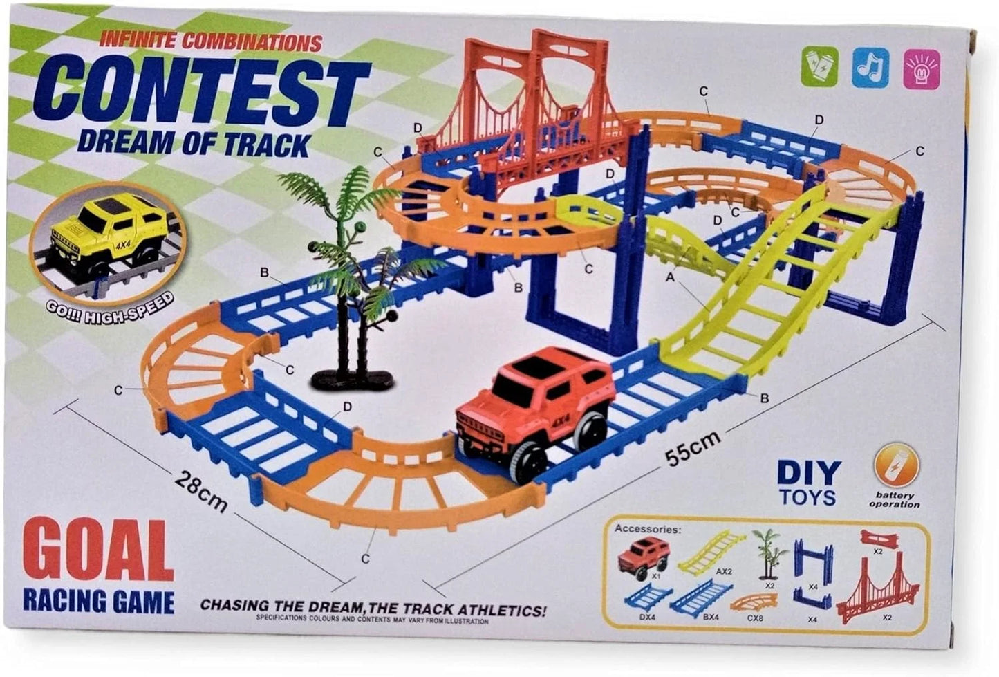2015-25 Car track toy kids infinite combinations contest dream of track Battery Operation DIY Toys
