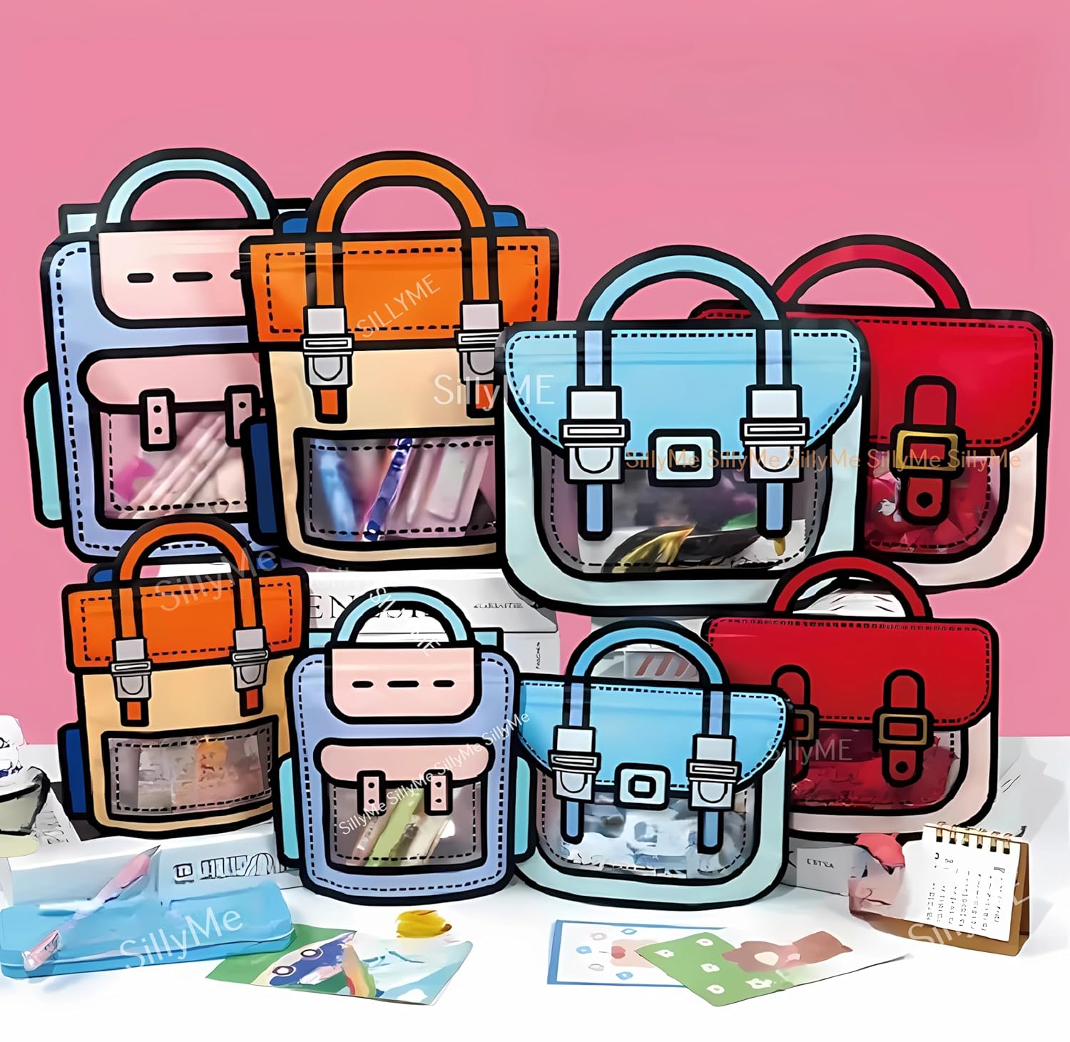 20524 Small Return Gift bags birthday party for kids - Goodies bag filler chocolate stationery cookie, For Return Gifts, Small - Hand Bag For Kids - Birthday Return Gifts For Kids -Plastic