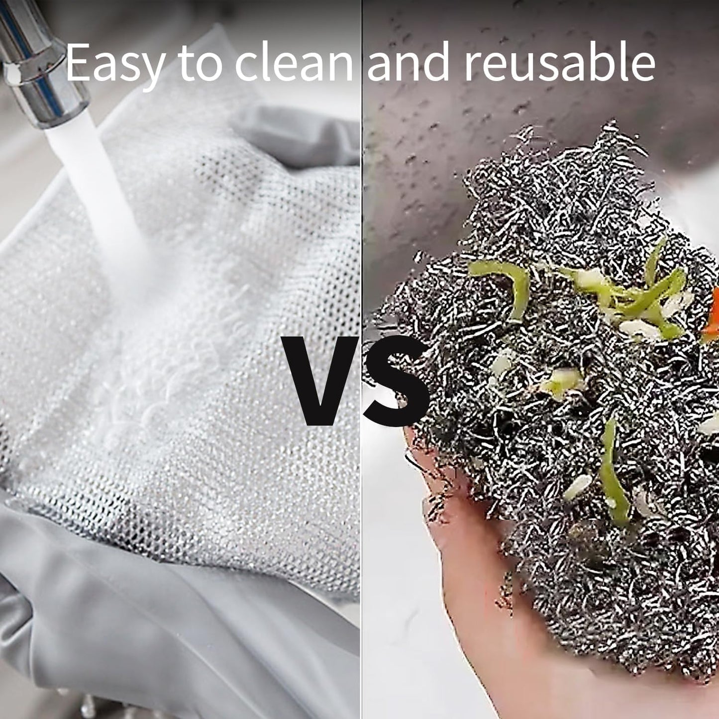 20204 {Pack of 10} Non Scratch Dish wash Cloth 5 Pack Double Layer Heavy Multipurpose Wire Dishwashing Rags for Wet and Dry