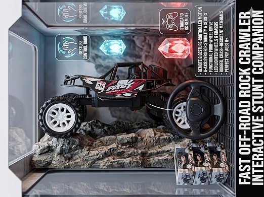 21027 Premium Alloy Rock Crawler - Rechargeable Remote Control Car Toy with Off-Road RC 2WD Monster Truck Gift for Kids Boys and Girls Age 4-12+ (2 colour available)