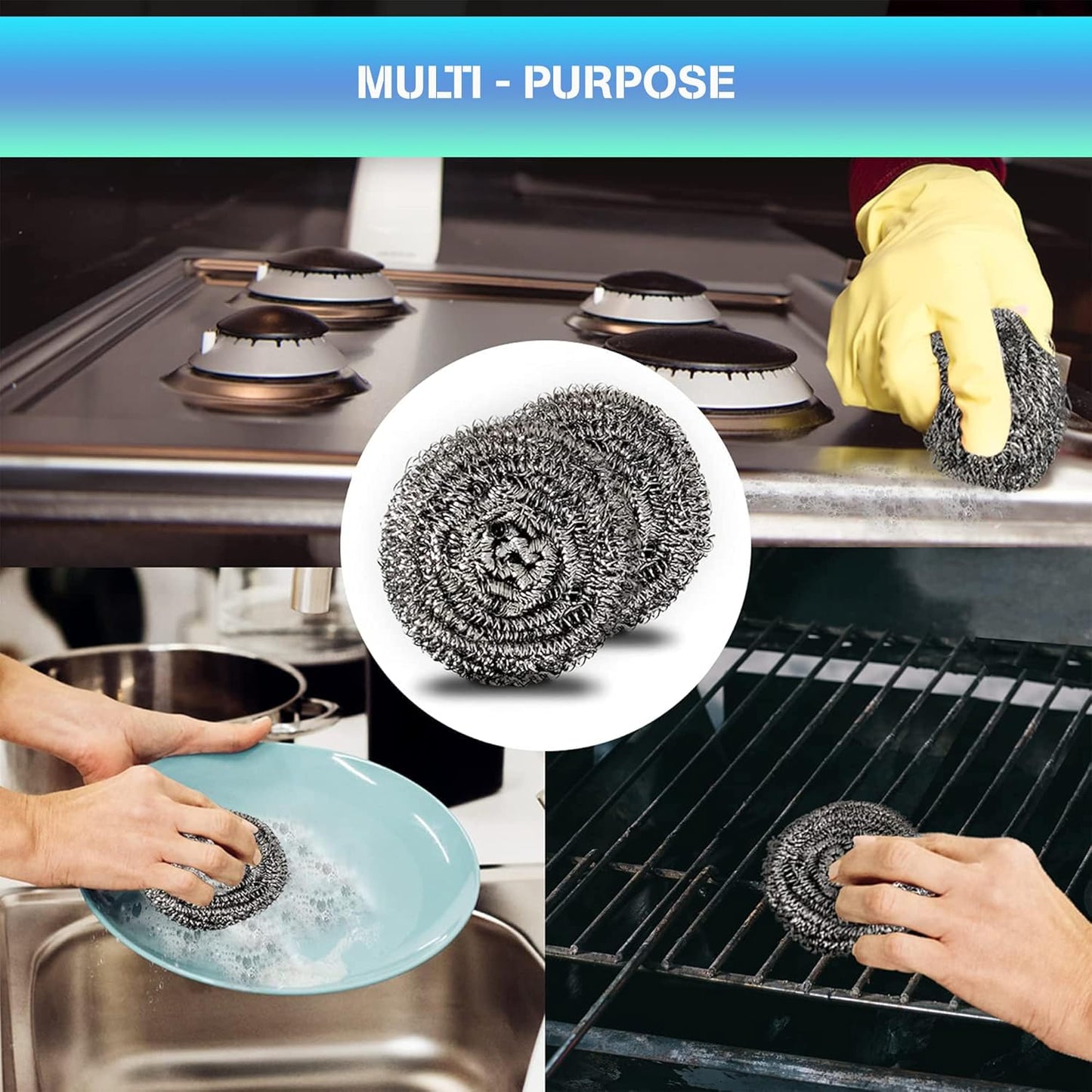20525 {pack of 12} Stainless Steel Wool Cleaning Scourer
