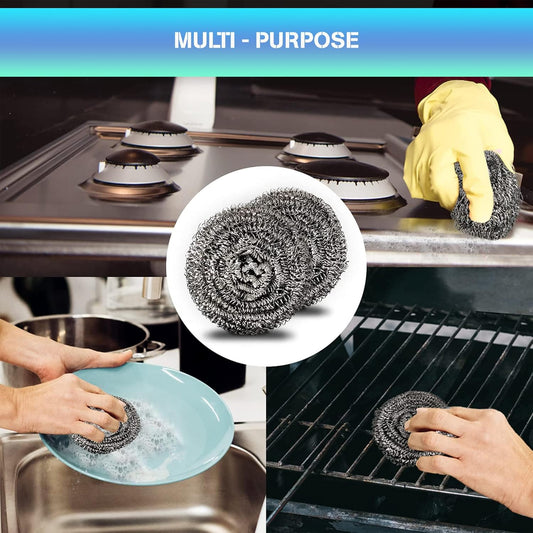 20525 {pack of 12} Stainless Steel Wool Cleaning Scourer