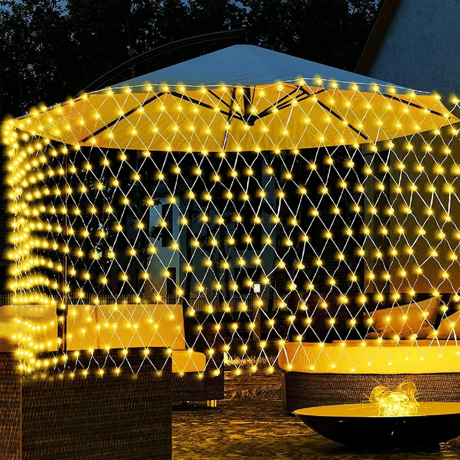 YGD-43  LED Net Mesh String Lights, 9.8Ft X 6.6Ft, 192 LEDs, 8 Modes Diwali Decor with Diwali Lights for Home Decoration! LED Diwali Light, LED Lights for Home Decoration