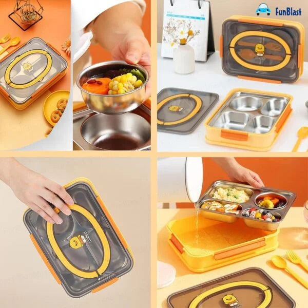 10654 Stainless Steel Lunch Box for Kids, Tiffin Box, Tiffin Box with Spoon, Lunch Boxes for Kids, Lunch Boxes for Office