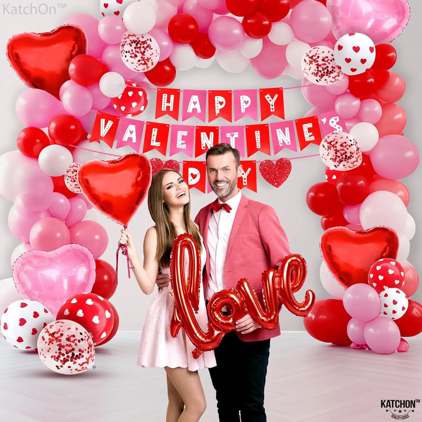 10257 Happy Valentined Day Red and Pink Balloon Set