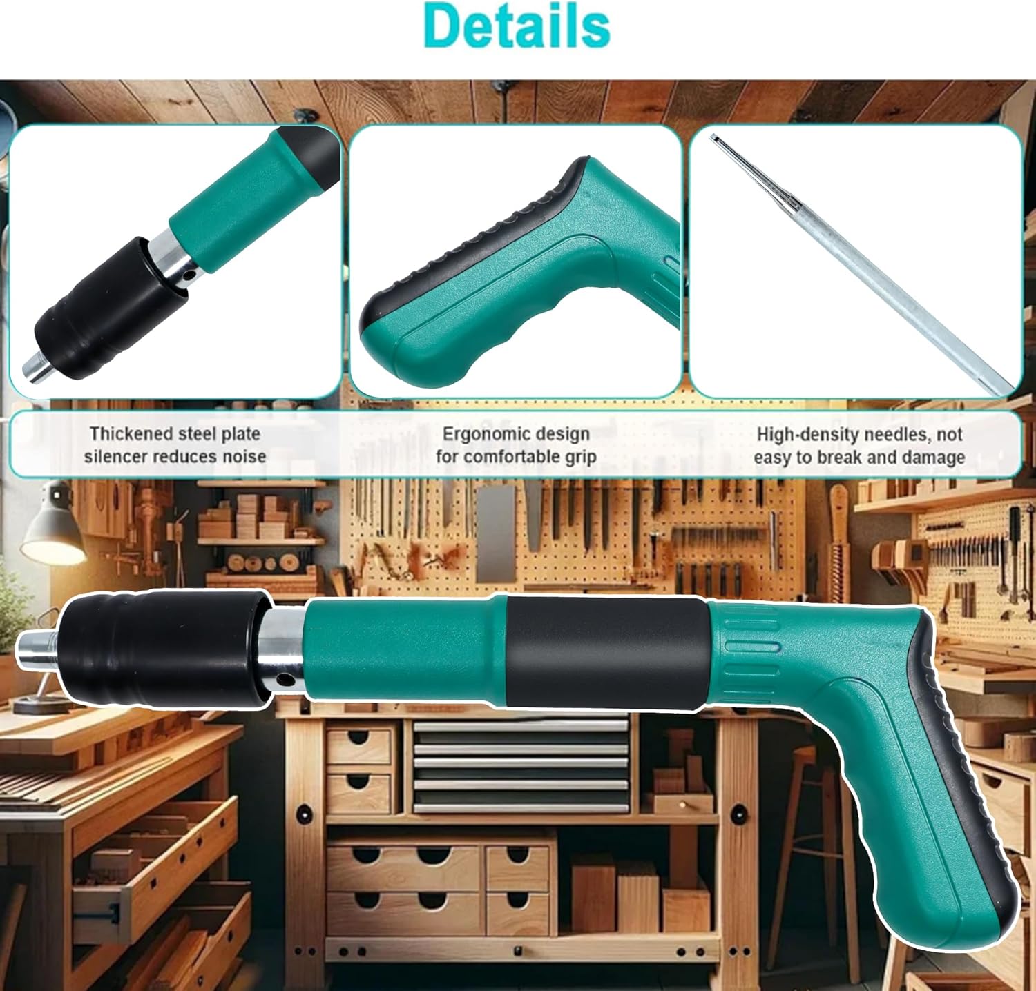 20794 Concrete Nail Gun Kit,5 Speed Adjustable Manual Nail Gun for Concrete, Nail Wall Shooting Machine Fastening Tool for Red Brick Walls, Concrete Walls, Household Decor