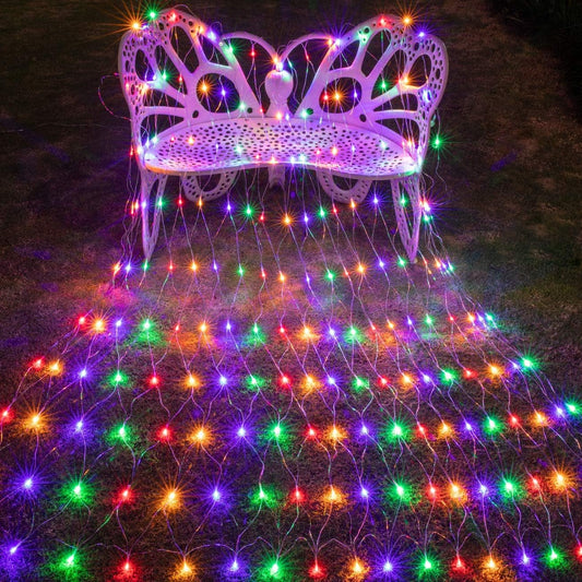YGD-44  LED Net Mesh String Lights, 6.6Ft X 6.6Ft, 144 LEDs, 8 Modes Diwali Decor with Diwali Lights for Home Decoration! LED Diwali Light, LED Lights for Home Decoration (Multi Net Light)