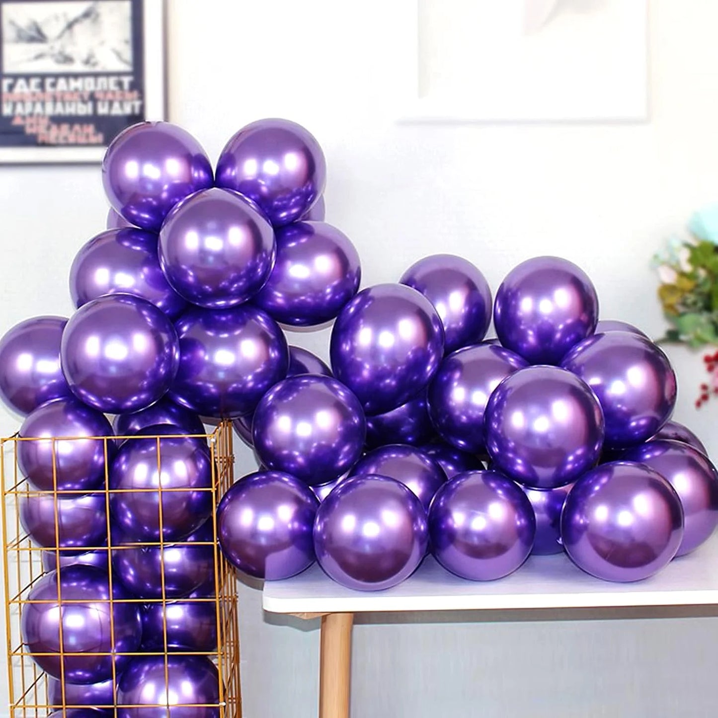 02034 (50 Pcs) Purple Metallic Balloons