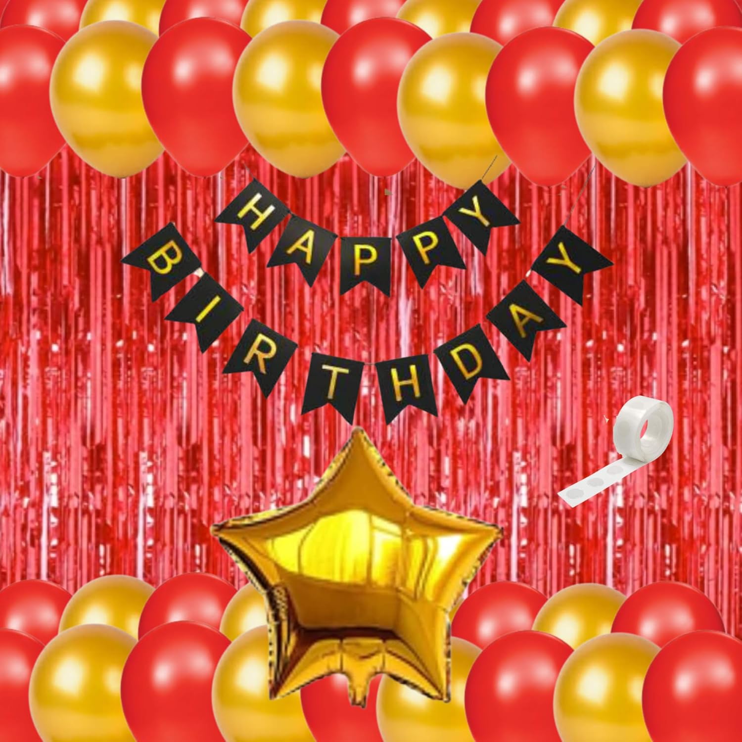 20352 Happy Birthday Party Decorations for women 35pcs with HAPPY BIRTHDAY Foil Curtains Balloons with Star Foil for Girls