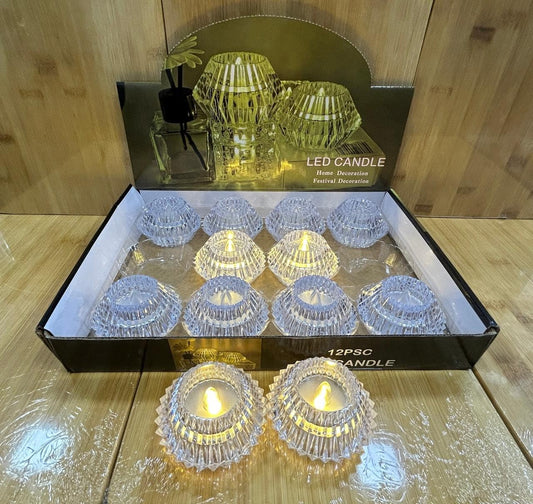 10837 Smokeless & Flameless LED Tealight Acrylic Decorative Tea Light Candles for Diwali, Home Décor, Gifting, Birthday, Christmas, Festival Decoration