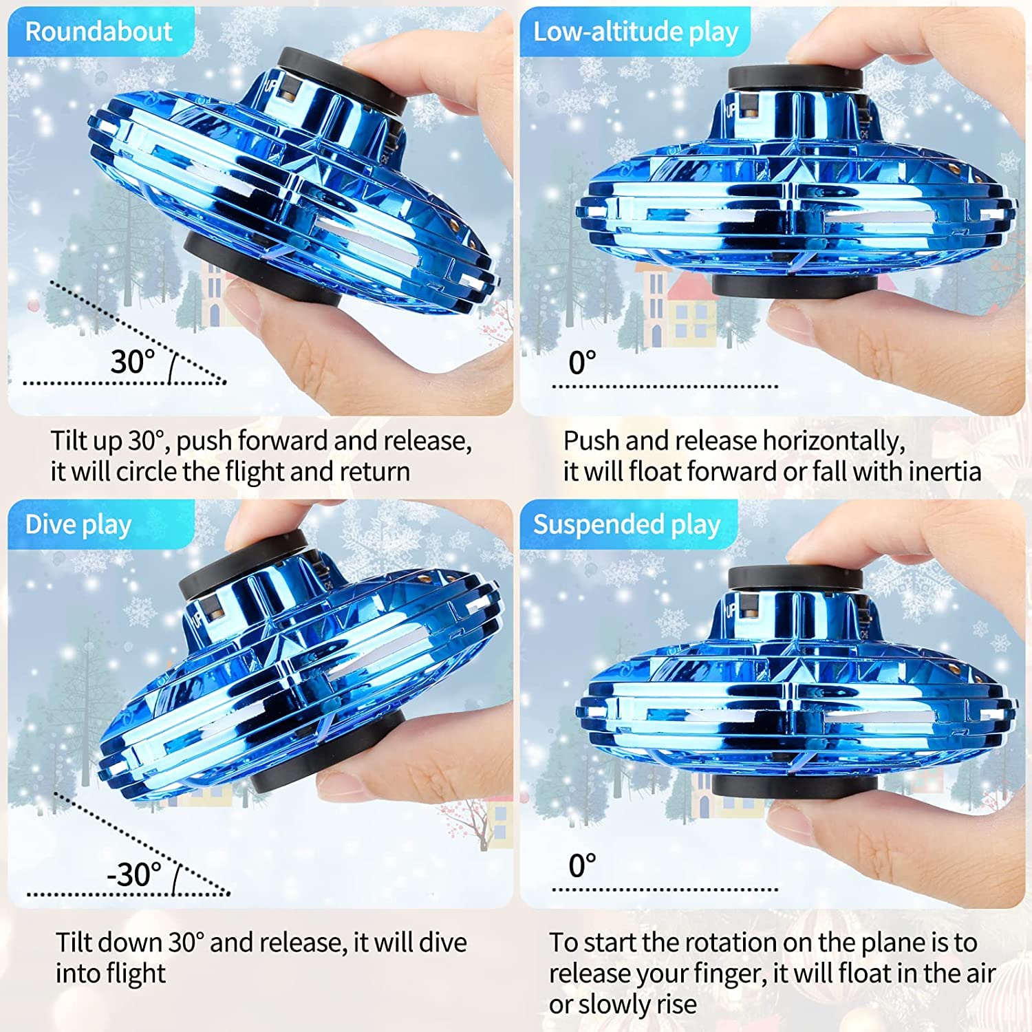 818 Flying Spinner Mini, Ifly Spinner Fly Flying Fidget Spinner, iFly Hand Controlled Boomerang Cool Stuff Toys Gifts for 8 9 10+ Year Old Boys Girls Indoor Outdoor Toys (Multicolor)_