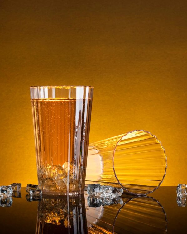 10334 Propel Line Design Plastic Water Glass Perfect for Home, Restaurants and Parties Set of 6 pcs