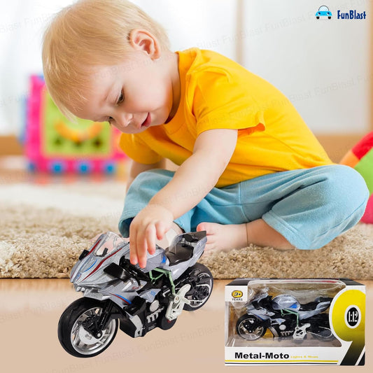 LMI-2045 Die-Cast Sports Bike Toy for Kids – Motorcycle Toy, Friction Power Metal Bike with Light and Sound Effects, Alloy Vehicles Toys for Boys {Multi Colour}