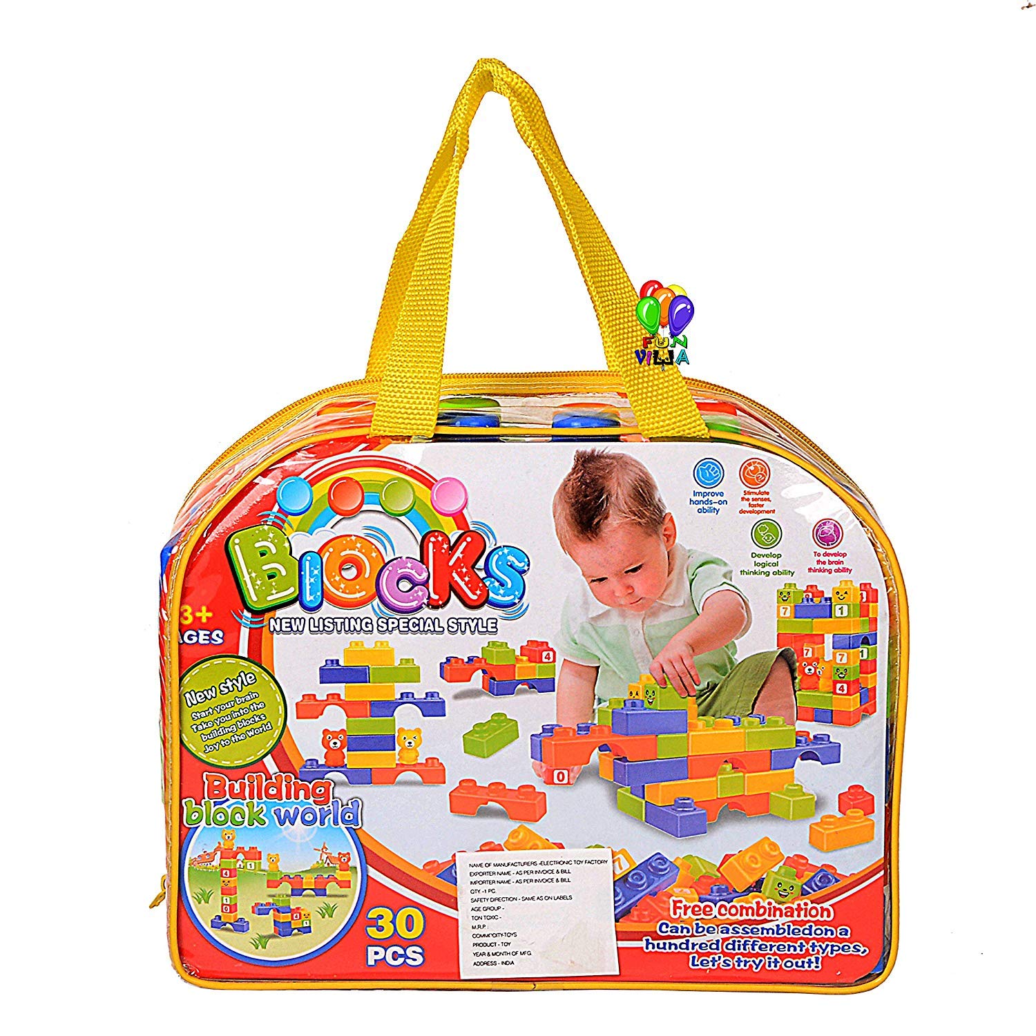 LM-688-1 Kagofit Big Size Blocks Set in Bag(Multicolour)- 30 Pieces