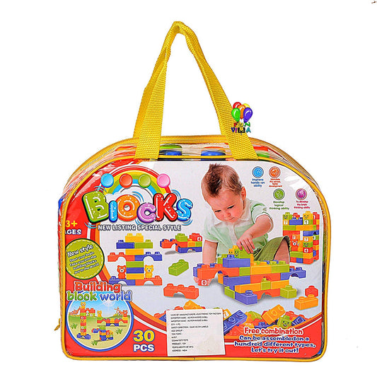 LM-688-1 Kagofit Big Size Blocks Set in Bag(Multicolour)- 30 Pieces
