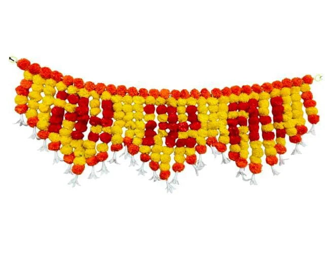 5017 Door Pom + Swasti Toran 3 Feet Reusable