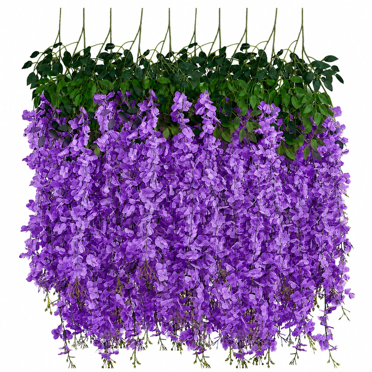 20966 (Pack of 12) Artificial Hanging Wisteria Flower Vines  (red, blue, white, purple, pink, green, yellow)