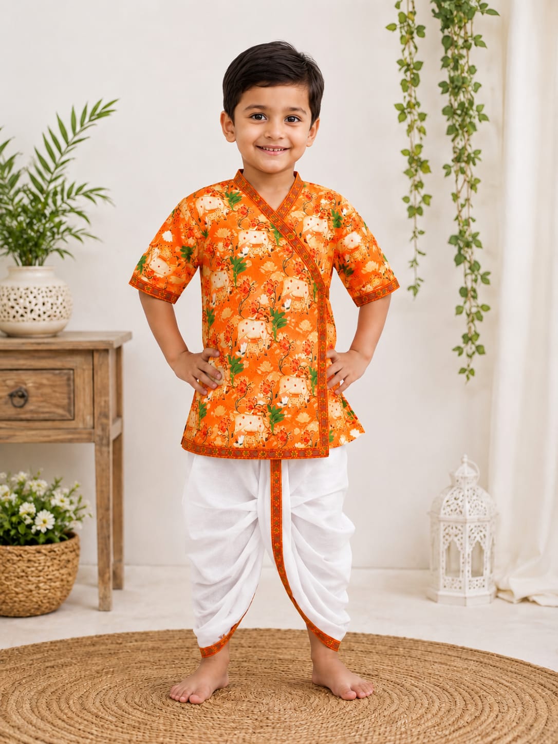 21064 (0-3 Years) Kids Traditional Boys Ethnic Dress Set Multicolour