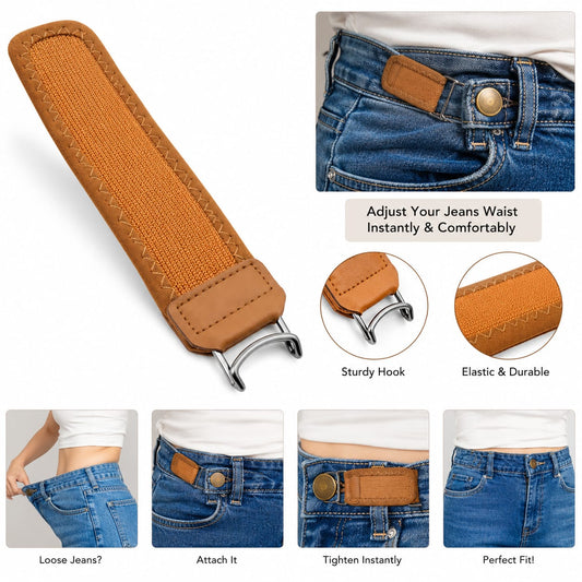21053 Adjustable Jeans Waist Extender Hook – Elastic Waistband Tightener for Perfect Fit
