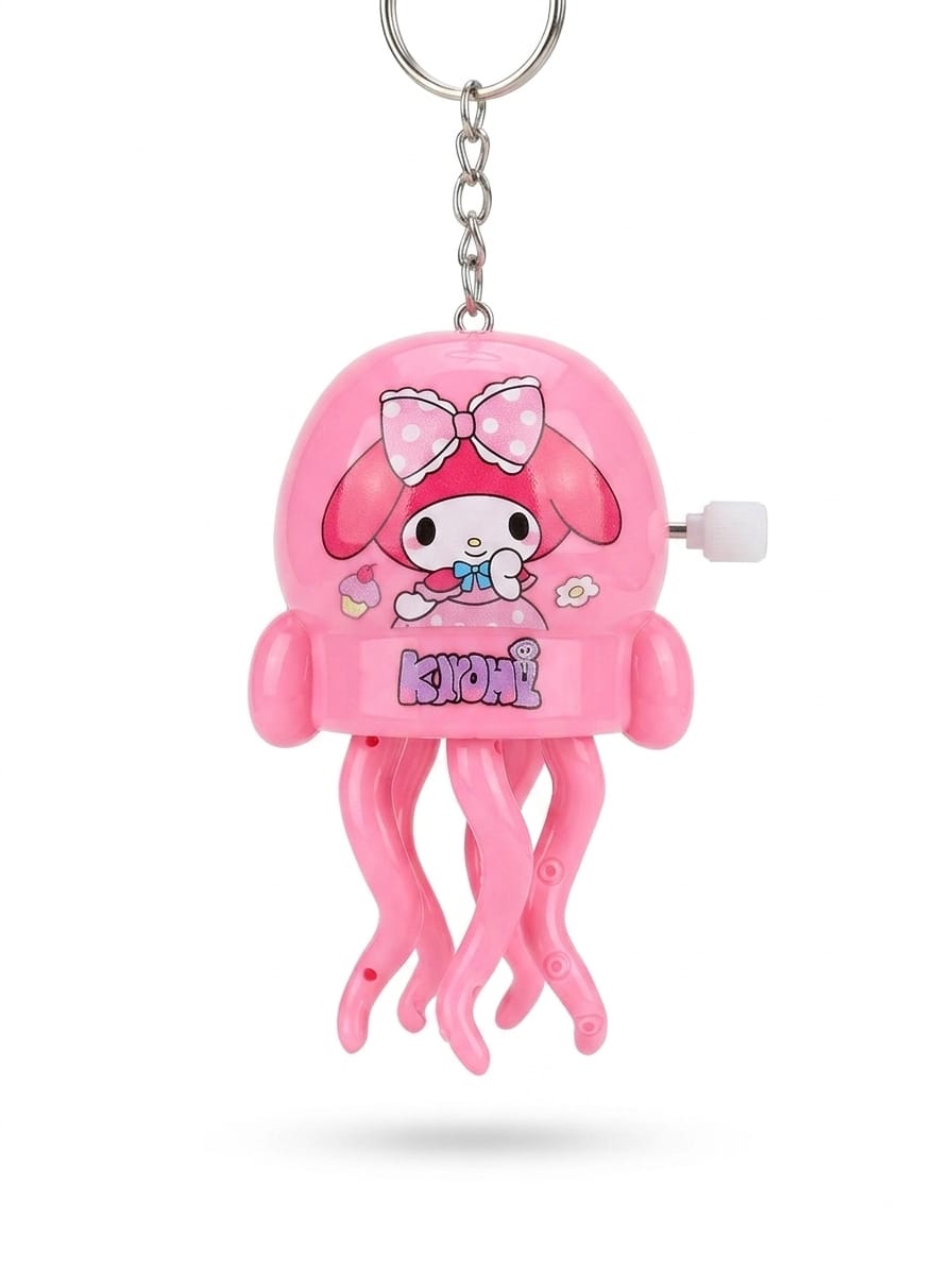 21049 Cute Cartoon Wind-Up Keychain Toy Random character (Multicolour)