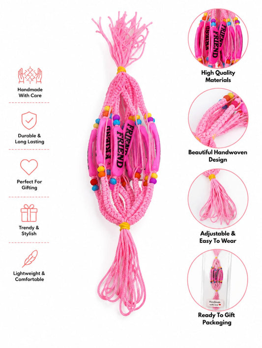 20807 {Pack of 12} Handmade Friendship Bands Bracelet for Boys & Girls | Adjustable Thread Band | Colorful Beaded Wristband | Gift for Friends {Multicolor}
