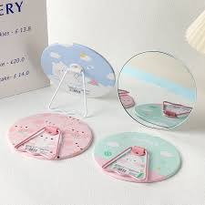 GBT-4022 Makeup Mirror with Stand, Tabletop Vanity Mirror + Portable Detachable Mirror {Random Design}