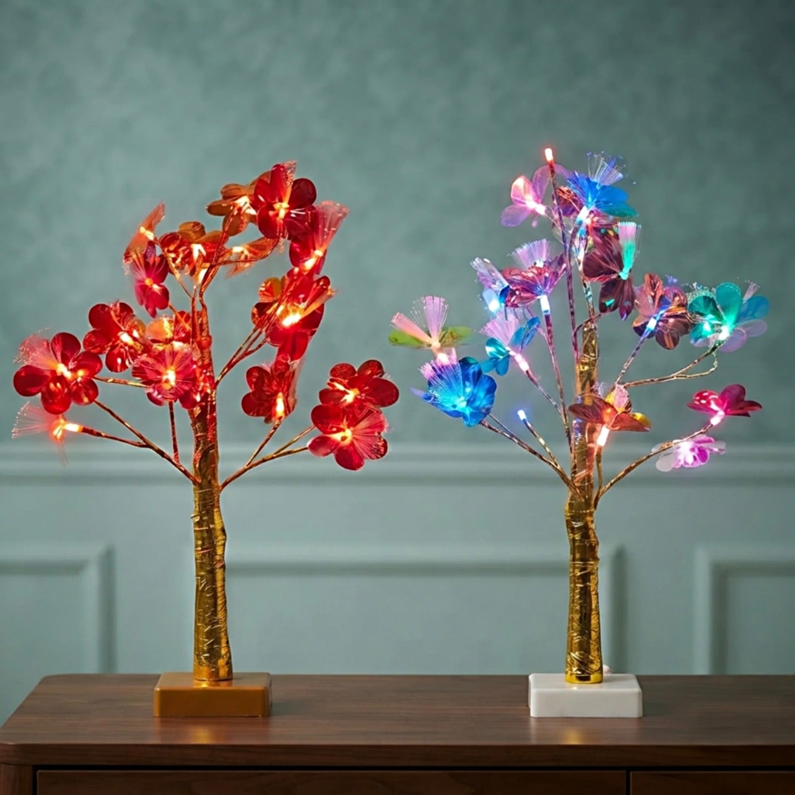 20863 Multicolor LED Butterfly Tree Lamp | USB Powered Decorative Table Light | Color Changing Night Lamp for Bedroom, Living Room & Home Decor | Gift Item {Random Design}